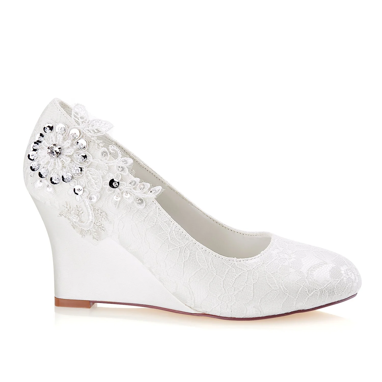 ivory wedge lace wedding shoes with beads, charming woman shoes l 932 ivory wedge lace wedding shoes with beads, charming woman shoes l 932