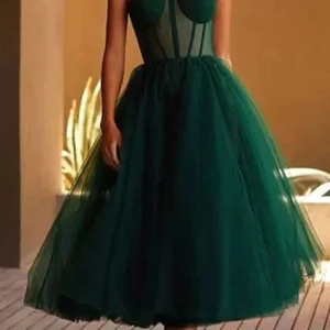 Evening Dresses import placeholder for a line green tulle straapless prom dress 160219385
